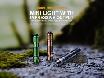 Fenix E05R punjiva mini svjetiljka - smeđa