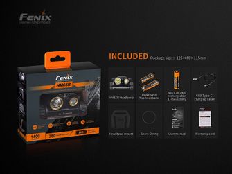 Punjiva čeona svjetiljka Fenix HM65R + Fenix E-LITE