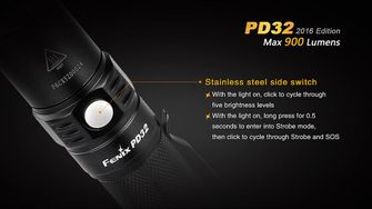 Fenix LED baterija PD32 XP-L, 900 lumeni