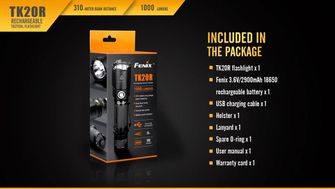 Fenix taktička LED baterija TK20R, 1000 lumena