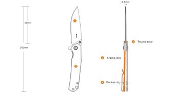 Nož na zatvaranje Ruike P801-SF, srebrni