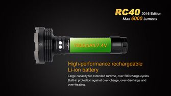 Nabijajuća baterija Fenix RC40, 6000 lumena