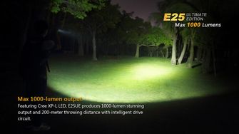 Baterija Fenix E25 Ultimate Edition, 1000 lumeni