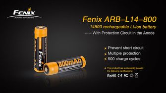Punjiva baterija Fenix 14500 800 mAh Li-Ion