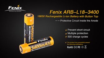 Punjiva baterija Fenix 18650 3400mAh Li-Ion