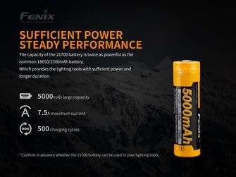 Punjiva baterija Fenix 21700 5000 mAh Li-Ion