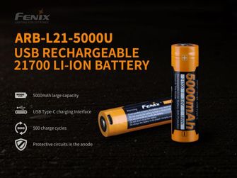 Fenix 21700 5000 mAh Li-Ion USB-C punjiva baterija