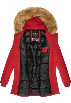 Marikoo Karmaa ženska zimska jakna s kapuljačom, crvena