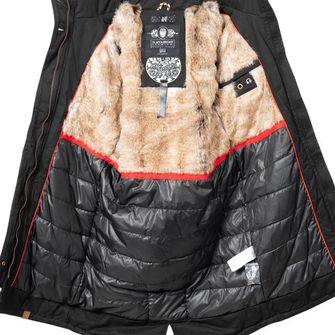 Navahoo KIN-JOO ženska zimska jakna s kapuljačom i krznom, crna