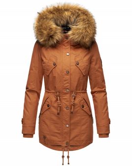 Marikoo LA VIVA PRINCESS Ženska zimska jakna s kapuljačom, boja cimeta - hrđe