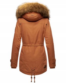 Marikoo LA VIVA PRINCESS Ženska zimska jakna s kapuljačom, boja cimeta - hrđe