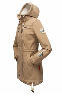 Marikoo ZIMTZICKE ženska zimska softshell jakna s kapuljačom, taupe siva