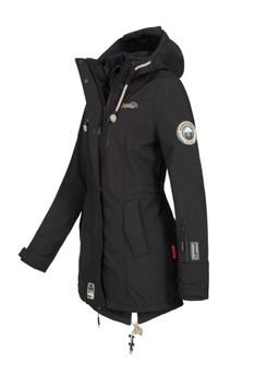 Marikoo ZIMTZICKE ženska zimska softshell jakna s kapuljačom, crna