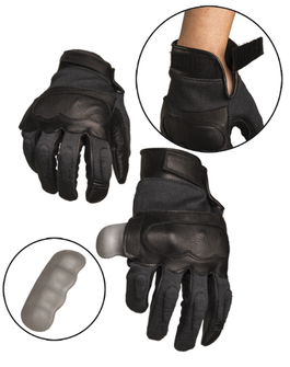 Mil-tec taktičke rukavice koža/kevlar, crne