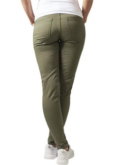Urban Classics Ženske hlače, olivno zelena