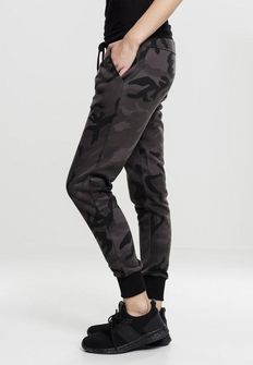 Urban Classics Ženske Camo Terry hlače, tamno kamuflažne
