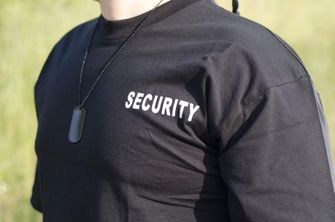 MFH majica s natpisom security crna, 160g/m2