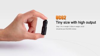 Fenix punjiva mini baterija UC02 crna, 130 lumena