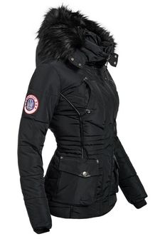 Marikoo VANILLA ženska zimska jakna s kapuljačom, crna