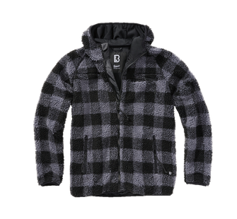 Brandit flis jakna s kapuljačom Teddyfleece Worker, crna/siva