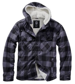 Brandit Lumberjacket jakna s kapuljačom, crno-siva