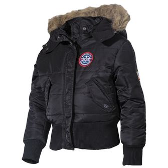 MFH Američka dječja polar jakna N2B s krznenim ovratnikom, crna