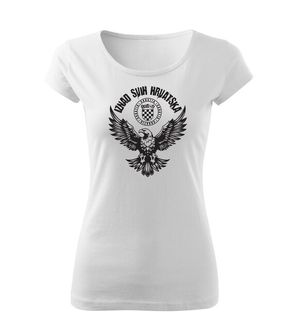 DRAGOWA ženska kratka majica orao "Iznad svih Hrvatska" , Bijela
