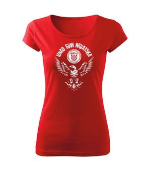 DRAGOWA ženska kratka majica orao "Iznad svih Hrvatska" , crvena