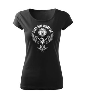 DRAGOWA ženska kratka majica orao "Iznad svih Hrvatska" , crna