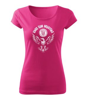 DRAGOWA ženska kratka majica orao "Iznad svih Hrvatska" , roza