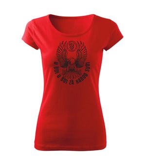 DRAGOWA ženska kratka majica orao "u boj u boj za narod svoj" , crvena