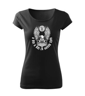 DRAGOWA ženska kratka majica orao "u boj u boj za narod svoj" , crna