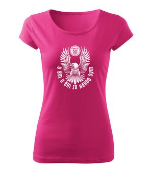 DRAGOWA ženska kratka majica orao "u boj u boj za narod svoj" , roza