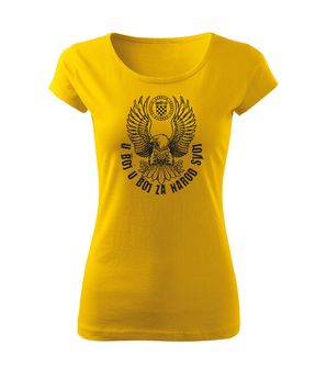 DRAGOWA ženska kratka majica orao "u boj u boj za narod svoj", žuta