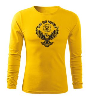 DRAGOWA Fit-T majica dugih rukava orao "Iznad svih Hrvatska", žuta