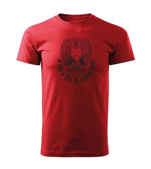 DRAGOWA kratka majica punisher, crna orao "u boj u boj za narod svoj", crvena