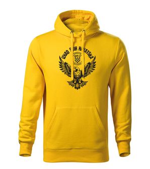 DRAGOWA muška majica s kapuljačom orao "Iznad svih Hrvatska", žuta