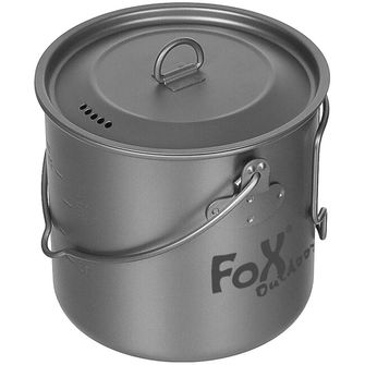 Fox Outdoor Lonac s poklopcem, cca 1,1 L, titanijevi