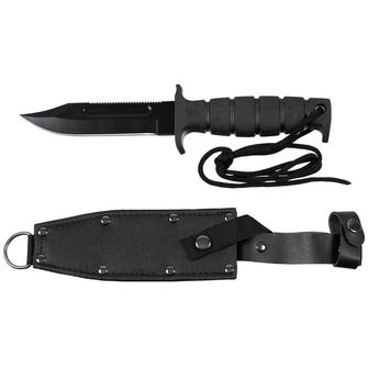 Fox Outdoor Nož Pilot, crni, gumena ručka, s futrolom