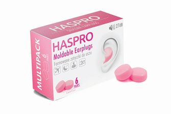 HASPRO 6P silikonski čepići za uši, ružičasti
