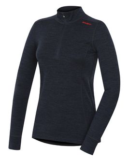 Ženska merino majica gornji dio trenirke Husky Aron Zip L crno-plava