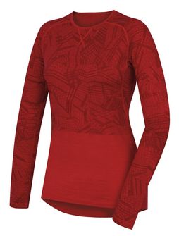 Husky Merino Termo donje rublje Ženska majica dugih rukava crvena, L