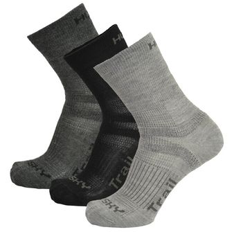 HUSKY čarape Trail 3 Pack, crna/antracit/svijetlo siva