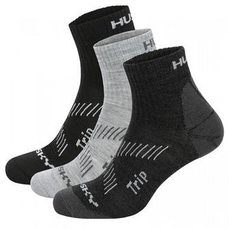HUSKY čarape Trip 3Pack, crna/svijetlo siva/tamno siva