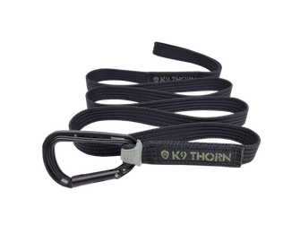 K9 Thorn povodac s petzl karabinerom, crni, L