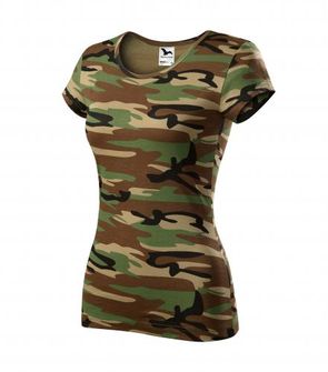 Malfini Camouflage ženska maskirna majica, smeđa, 150g/m2