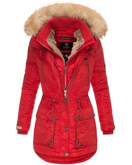 Marikoo Grinsekatze ženska zimska jakna s kapuljačom, crvena