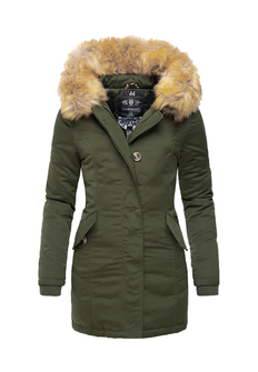 Marikoo Karmaa ženska zimska jakna s kapuljačom, maslinasta