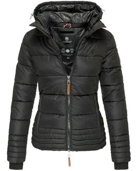 Marikoo SOLE Ženska zimska jakna s kapuljačom, crna