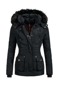 Marikoo VANILLA ženska zimska jakna s kapuljačom, crna